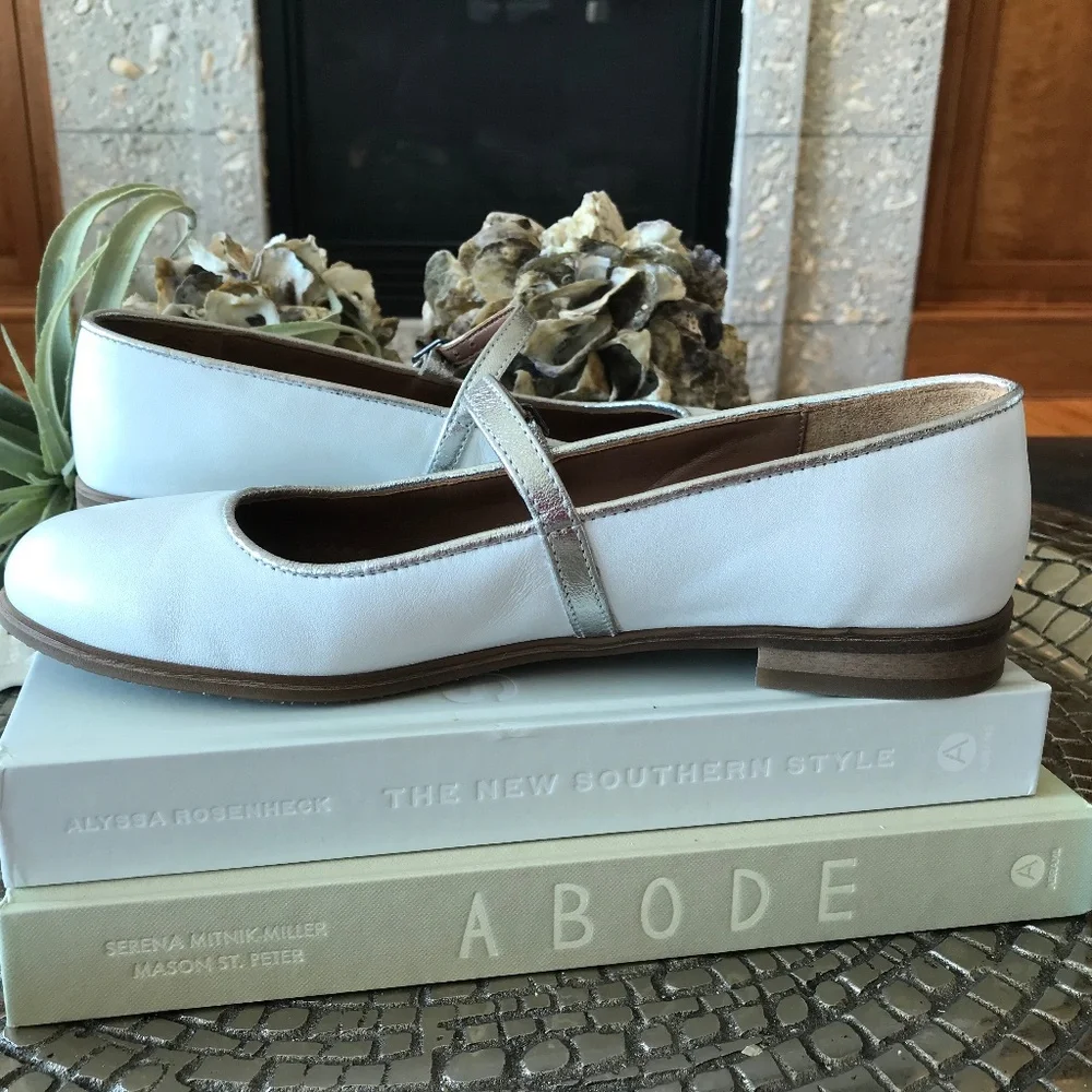 JULIA BO HANDCRAFTED WHITE MARY JANE - Picture 8 of 16